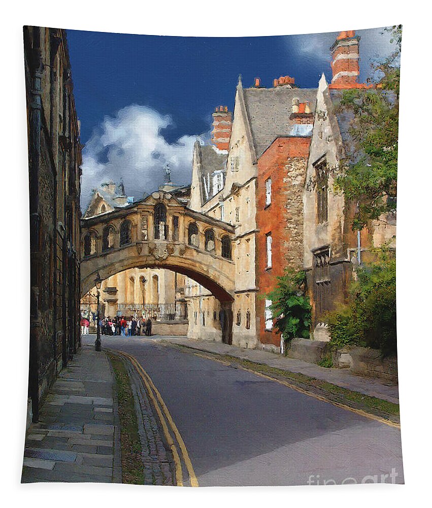 Oxford Tapestry featuring the photograph Bridge of Sighs Oxford University by Brian Watt