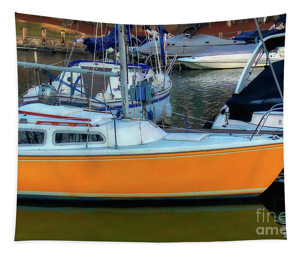 Lake Tapestry featuring the photograph Bright Morning Marina Sunrise by Amy Dundon