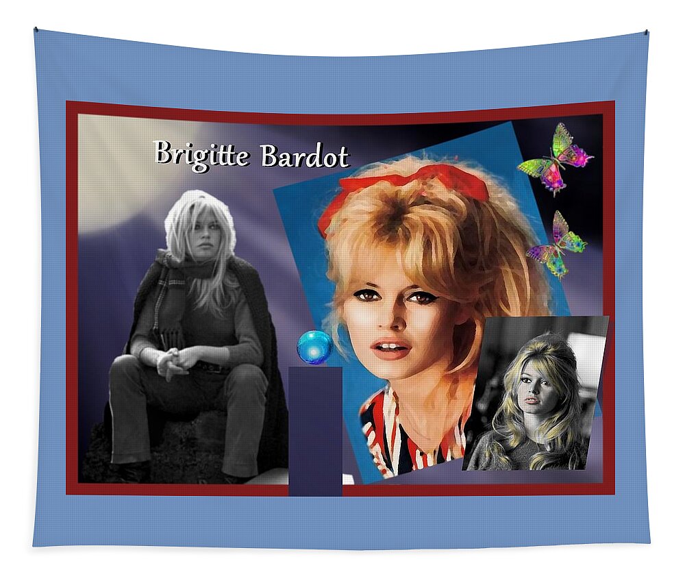 Brigitte Bardot Tapestry featuring the mixed media Brigitte by Hartmut Jager