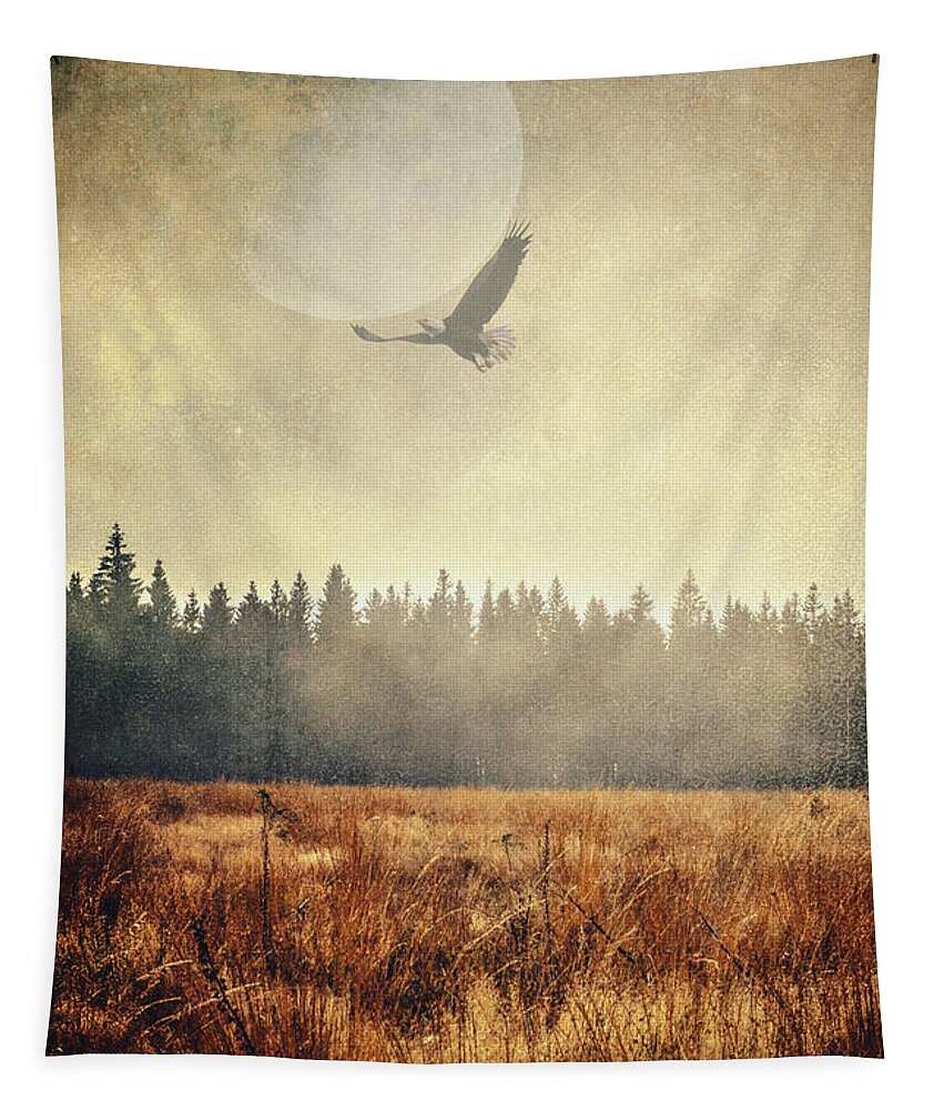 Land Tapestry featuring the photograph Bringing back the moon by Yasmina Baggili
