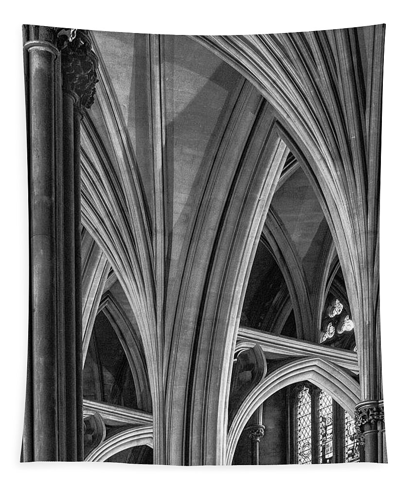 Vertical Tapestry featuring the photograph Bristol Cathedral Vaulting by Catherine Sullivan