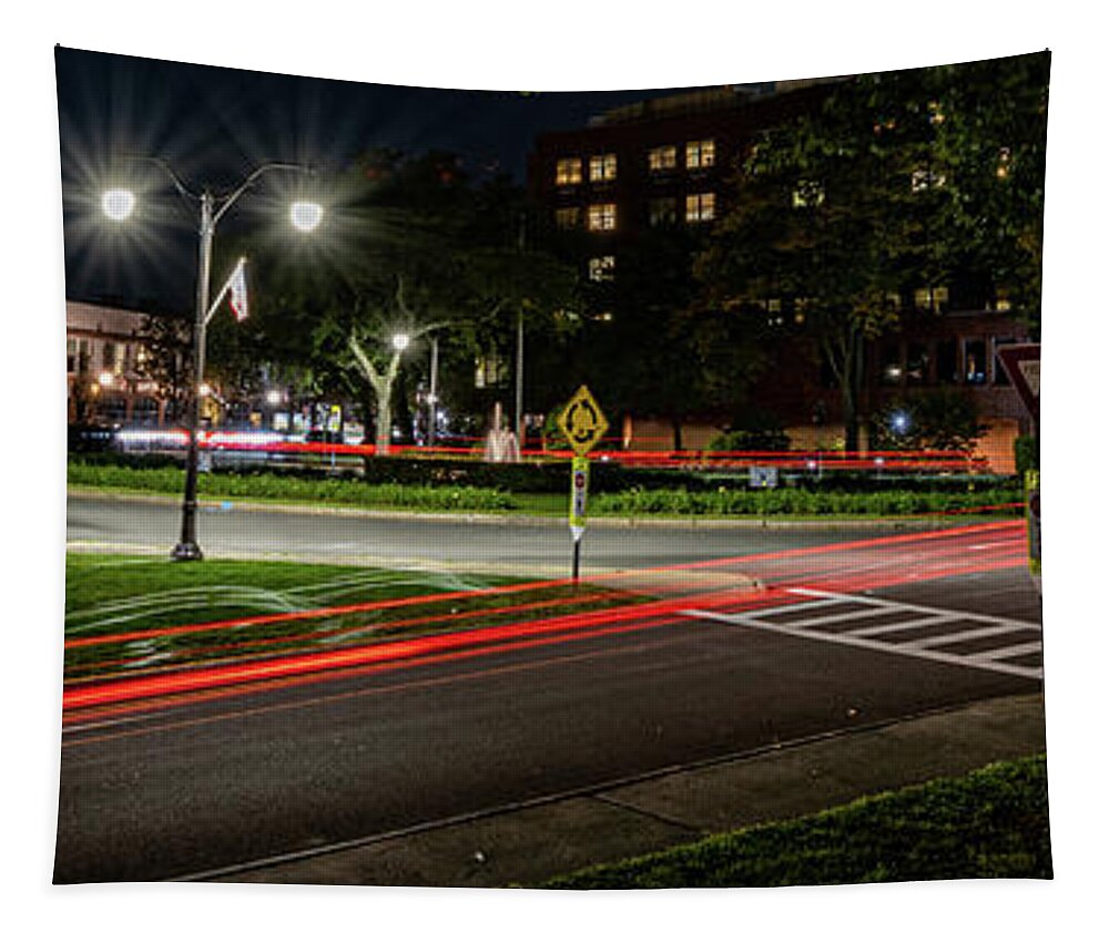 Bronxville Tapestry featuring the photograph Bronxville at Night-2 by Kevin Suttlehan