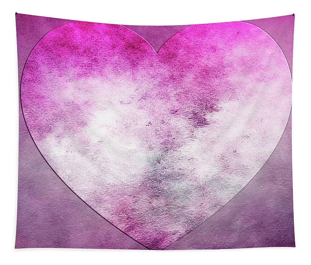 Heart Tapestry featuring the mixed media Bruised Heart by Moira Law