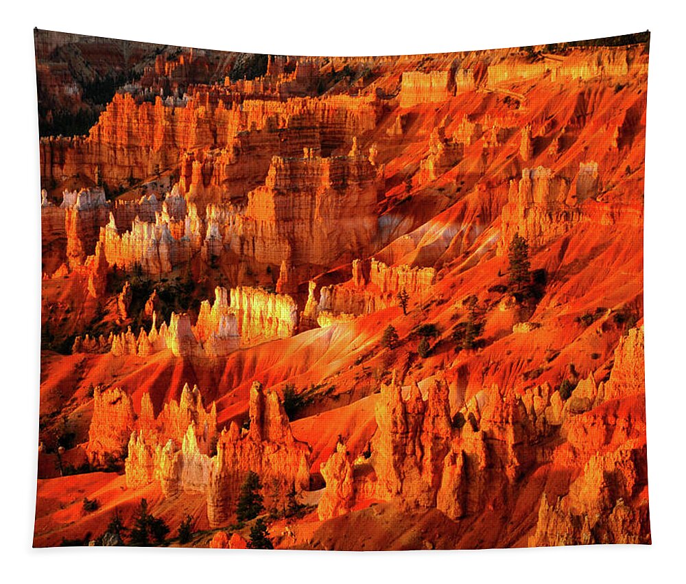 Bryce Canyon Tapestry featuring the photograph Fire Dance - Bryce Canyon National Park. Utah by Earth And Spirit