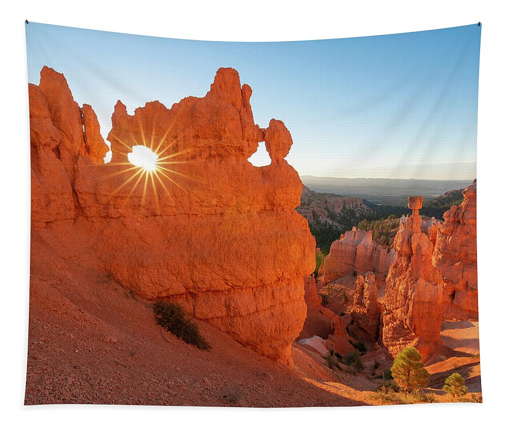 Bryce Canyon Tapestry featuring the photograph Bryce Canyon Sunburst by Aaron Spong