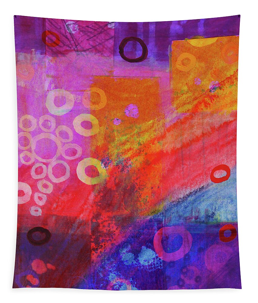 Bubbles Abstract Tapestry featuring the painting Bubbles by Nancy Merkle