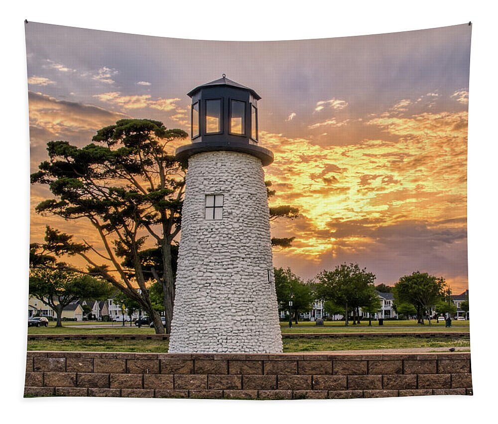 Buckroe Tapestry featuring the photograph Buckroe Beach Light by Jerry Gammon