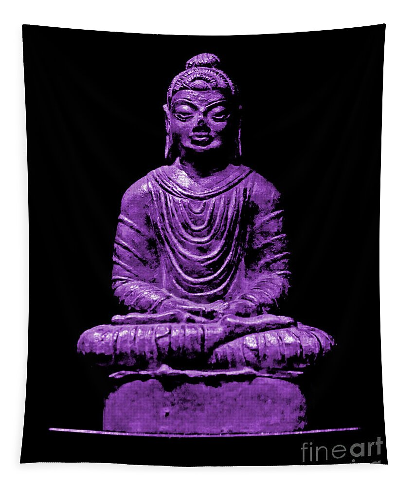 Buddha Tapestry featuring the photograph Buddha Purple by Marisol VB