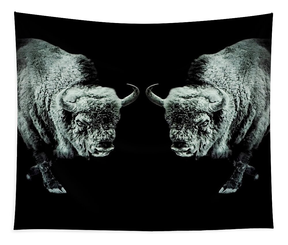 Buffalo Mask Tapestry featuring the digital art Buffalo Mask by Weston Westmoreland