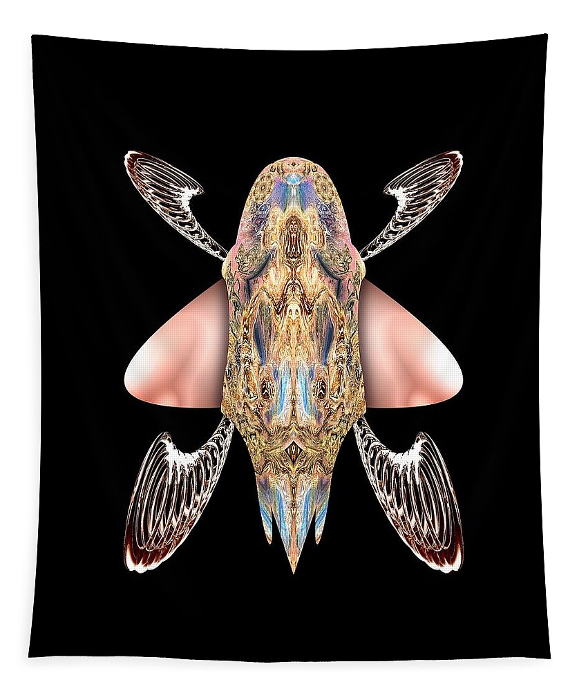 Insects Tapestry featuring the digital art Bugs Nouveau I by Tom McDanel