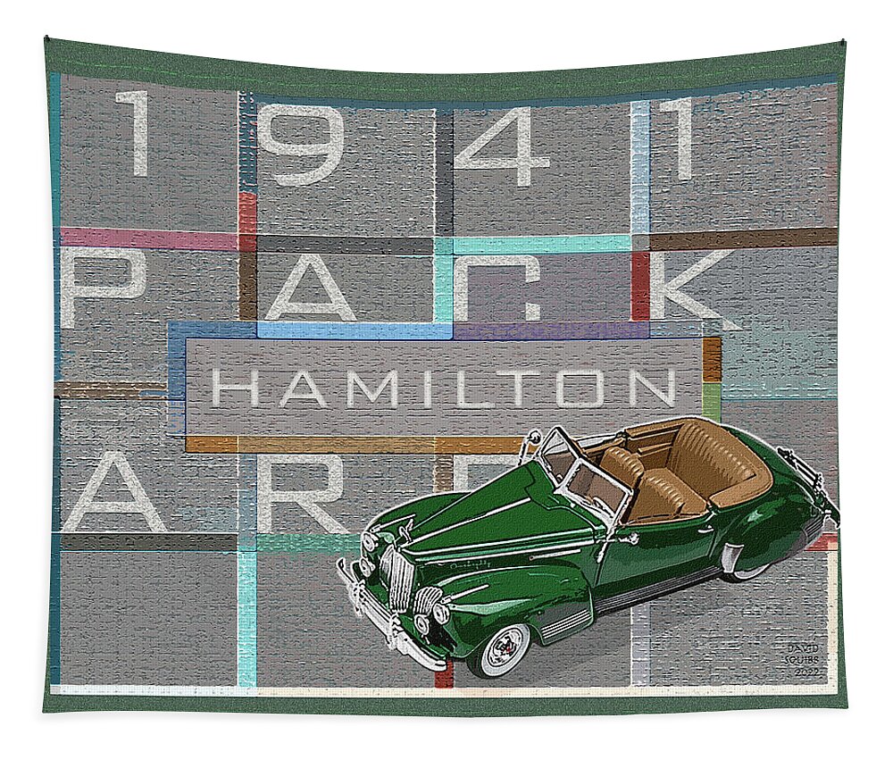 Hamilton Collection Tapestry featuring the digital art Hamilton Collection / 1941 Packard by David Squibb