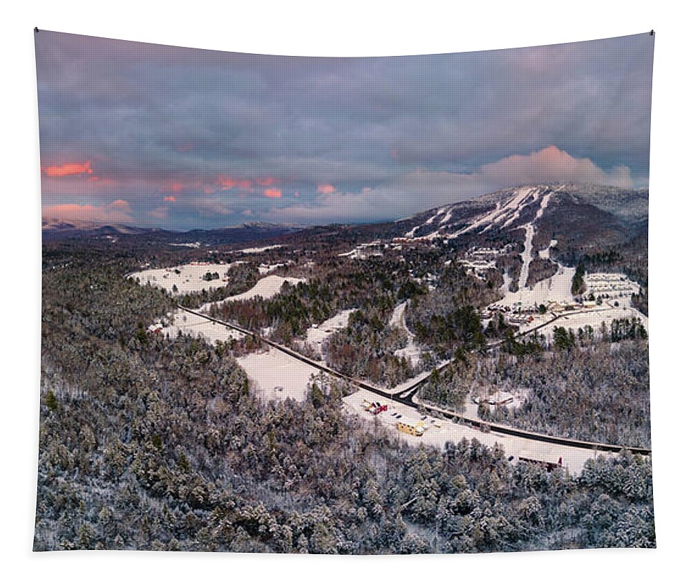2021 Tapestry featuring the photograph Burke Mountain, VT at Sunset by John Rowe