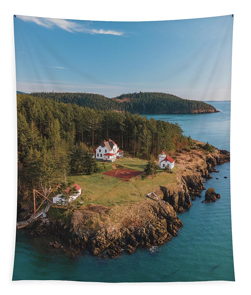 Lighthouse Tapestry featuring the photograph Burrows Island Lighthouse #2 by Michael Rauwolf