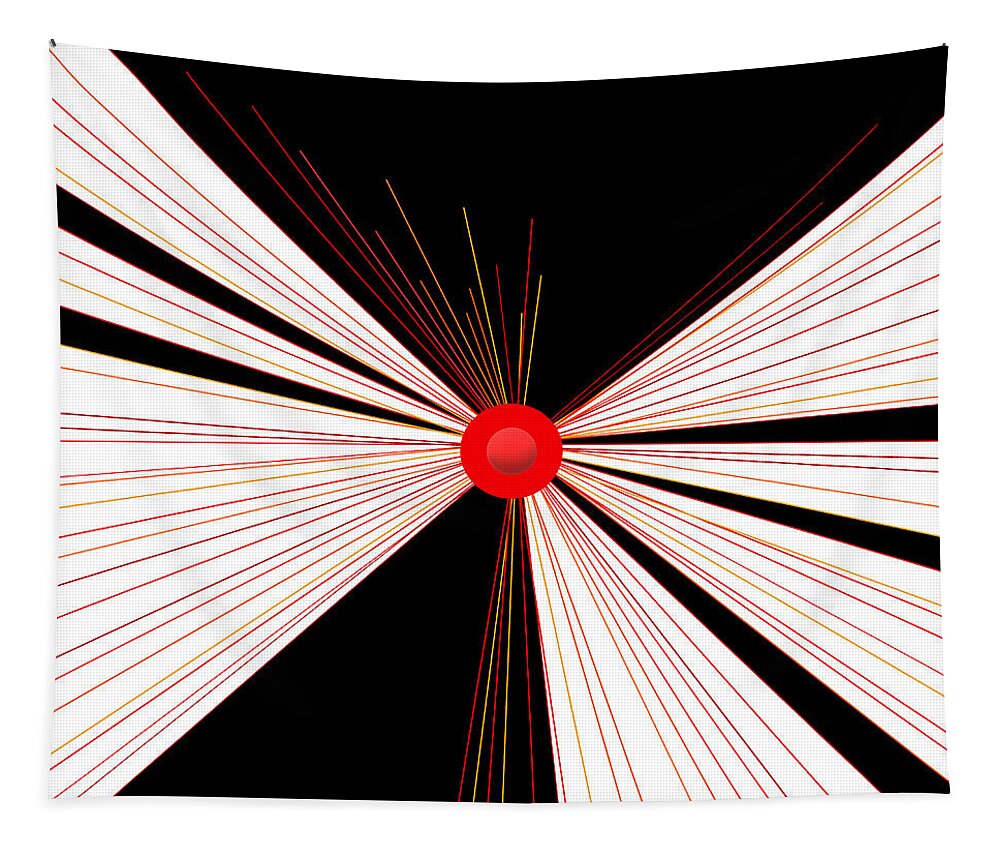 Burst Tapestry featuring the digital art A Burst of Fireworks in the Night Sky by Val Arie
