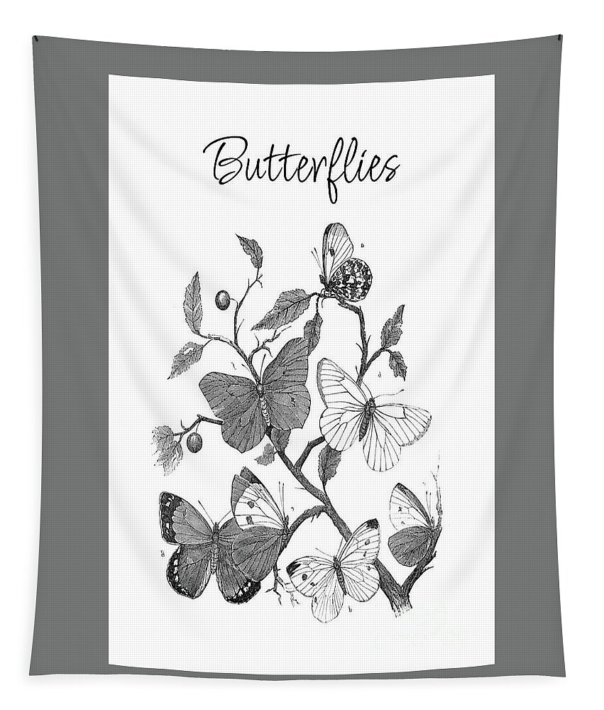 Butterflies Tapestry featuring the mixed media Butterflies by Tina LeCour