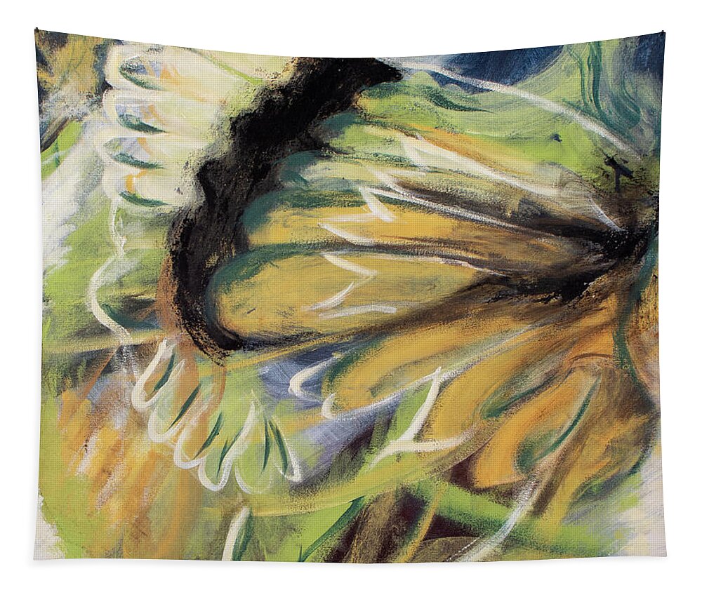 Butterfly Tapestry featuring the painting Butterfly Abstract by Pamela Schwartz