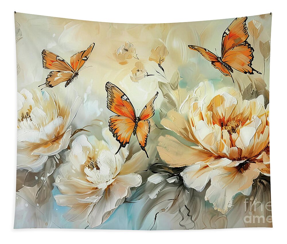 Butterfly Tapestry featuring the painting Butterfly Enlightenment 2 by Tina LeCour
