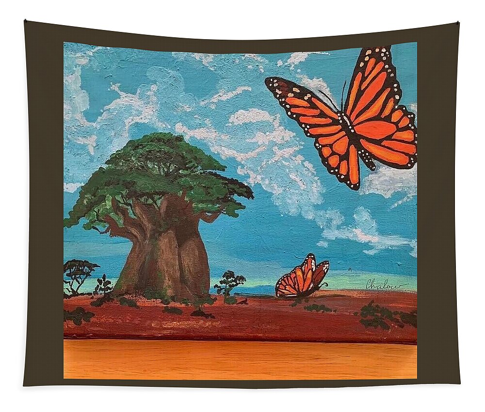 Butterfly Tapestry featuring the painting Butterfly Marmalade by Charles Young