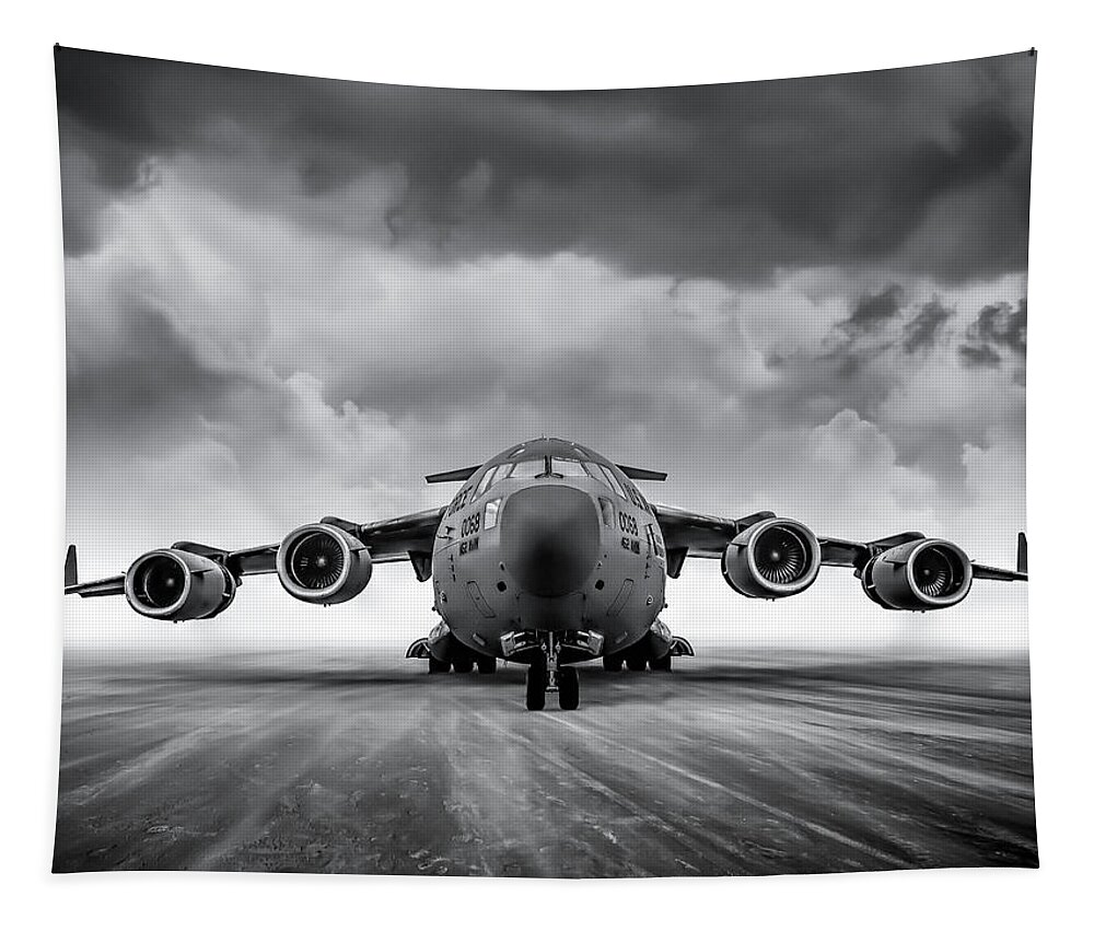 Air Force Tapestry featuring the digital art C 17 Globemaster III by Douglas Pittman