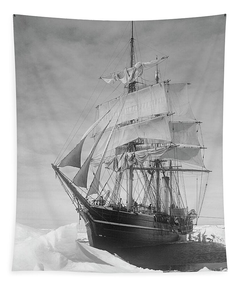 1900s Tapestry featuring the drawing Terra Nova in Antarctic pack ice, 1910 by Scott Polar Research Institute