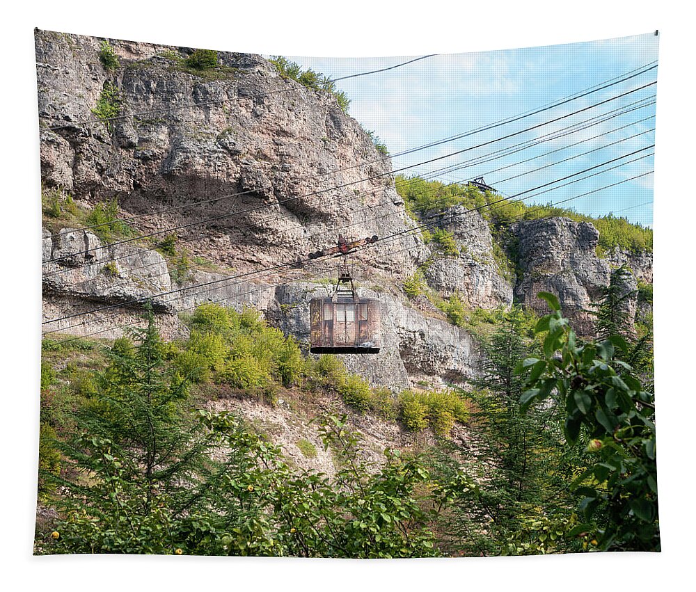 Abandoned Tapestry featuring the photograph Cable Car in Chiatura by Roman Robroek