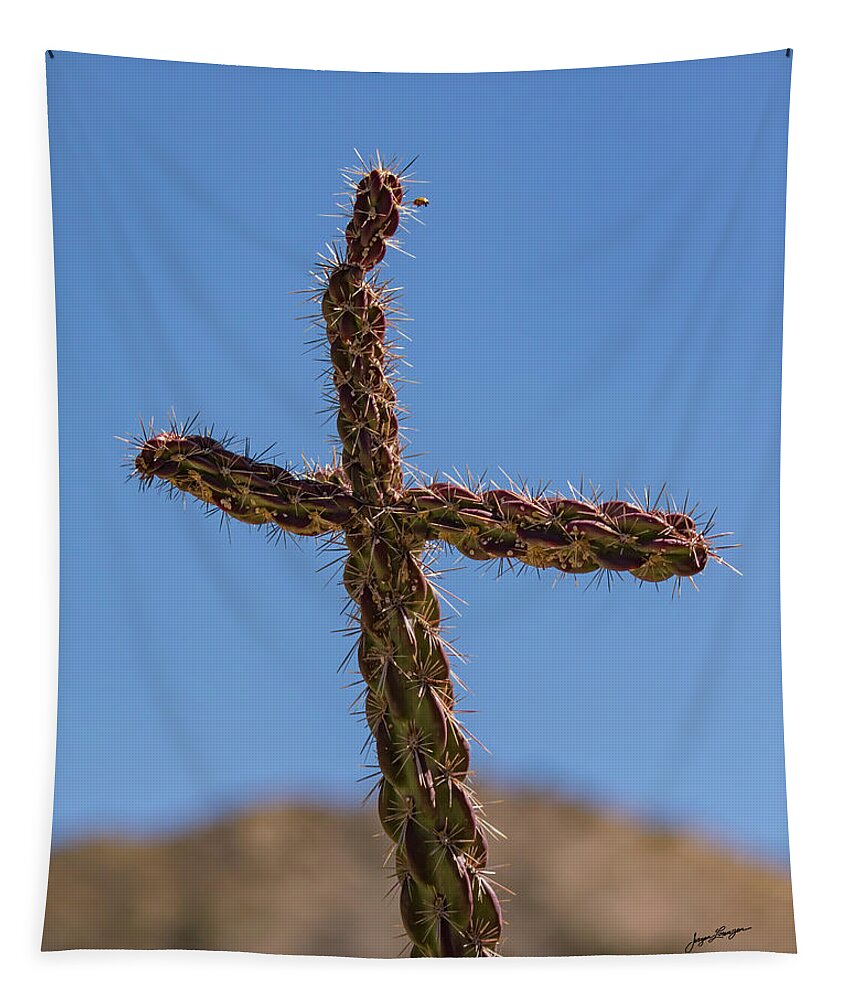 Cactus Tapestry featuring the photograph Cactus Cross by Jurgen Lorenzen