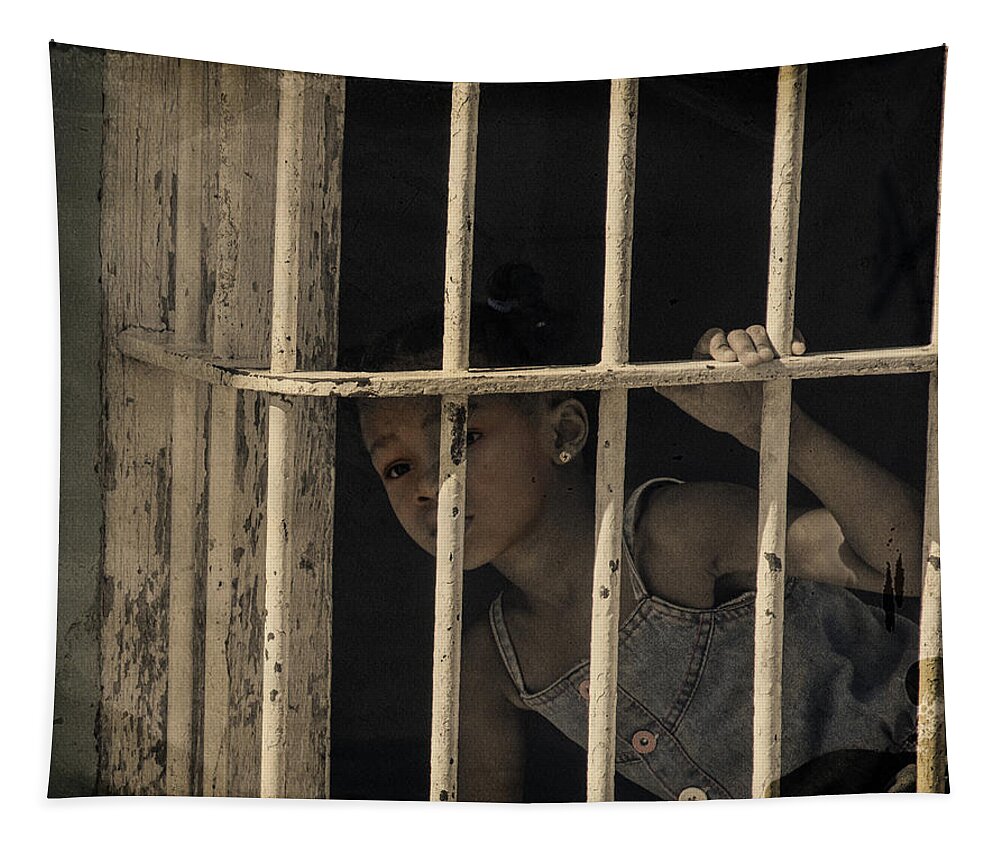 Cuba Tapestry featuring the photograph Caged by M Kathleen Warren