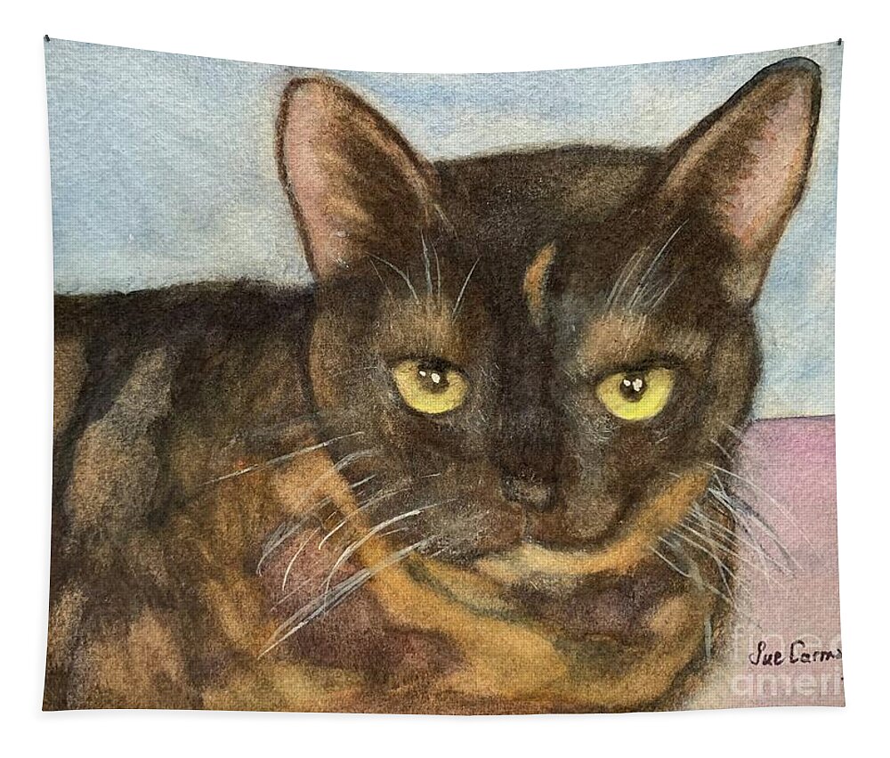 Pet Tapestry featuring the painting Cali by Sue Carmony