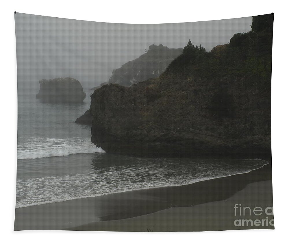 Coastline Tapestry featuring the photograph CaliforniaCoast01 by Mary Kobet