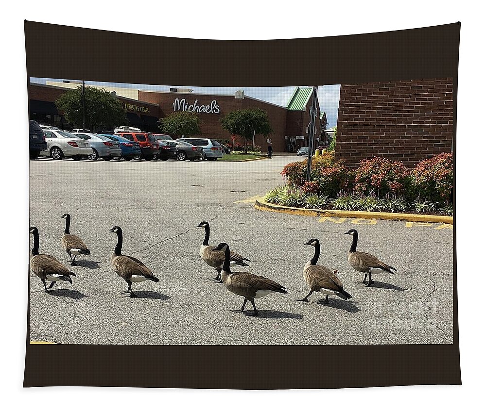 Canadian Tapestry featuring the photograph Canadian geese by Catherine Wilson