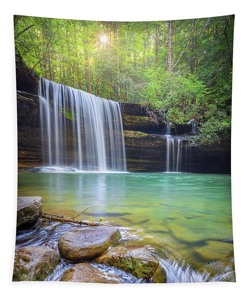 Caney Creek Falls Tapestry featuring the photograph Caney Creek Falls Bankhead National Forest Alabama by Jordan Hill