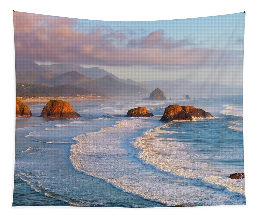 Cannon Beach Tapestry featuring the photograph Cannon Beach Sunset by Darren White