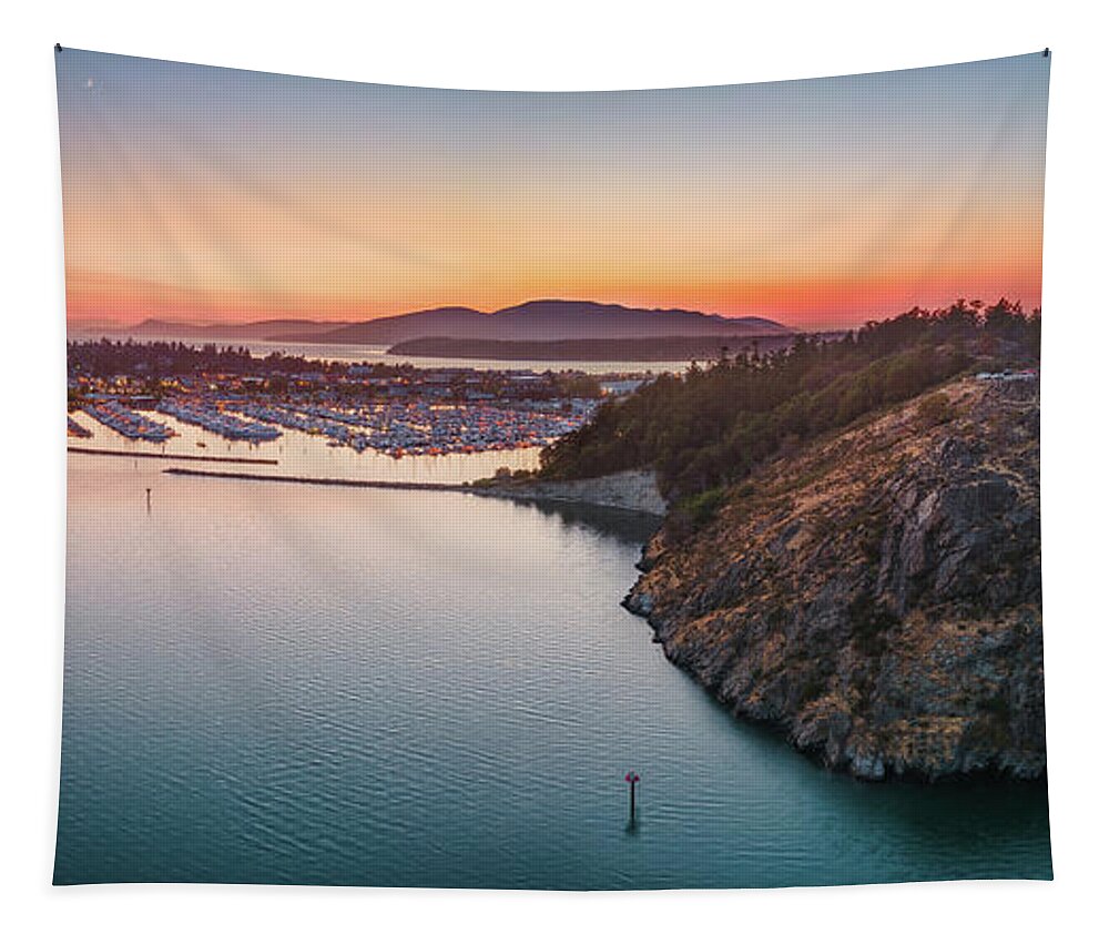 Anacortes Tapestry featuring the photograph Cap Sante Blue Hour by Michael Rauwolf
