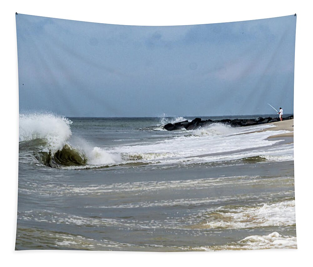 Beach Tapestry featuring the photograph Cape May Beach - Surf by Louis Dallara