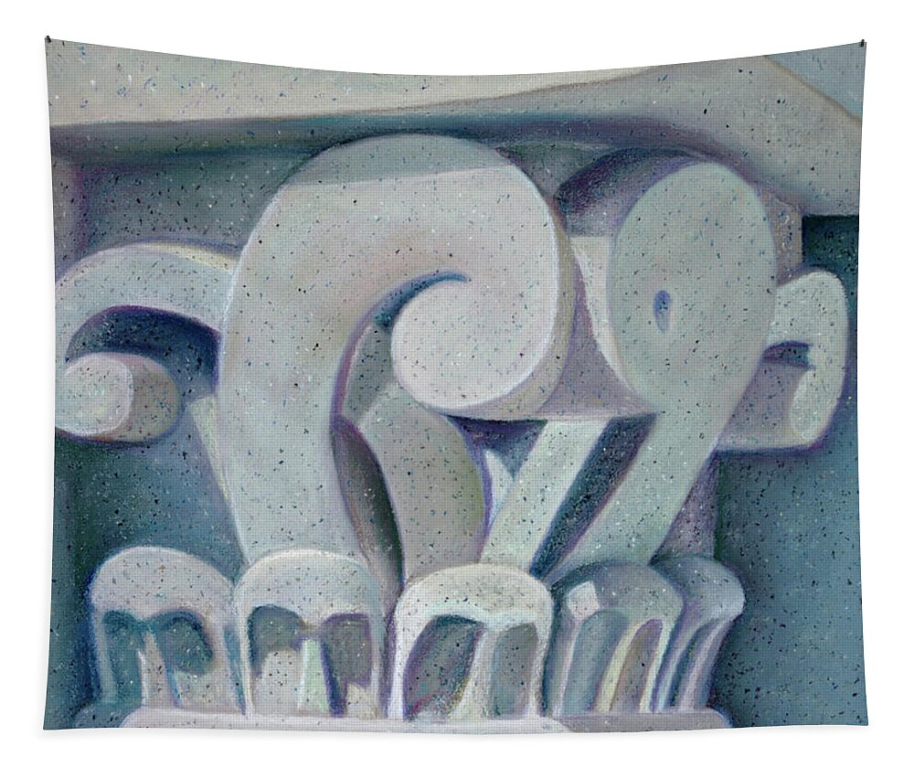 Column Capital Tapestry featuring the pastel Capital Blues by MaryJo Clark