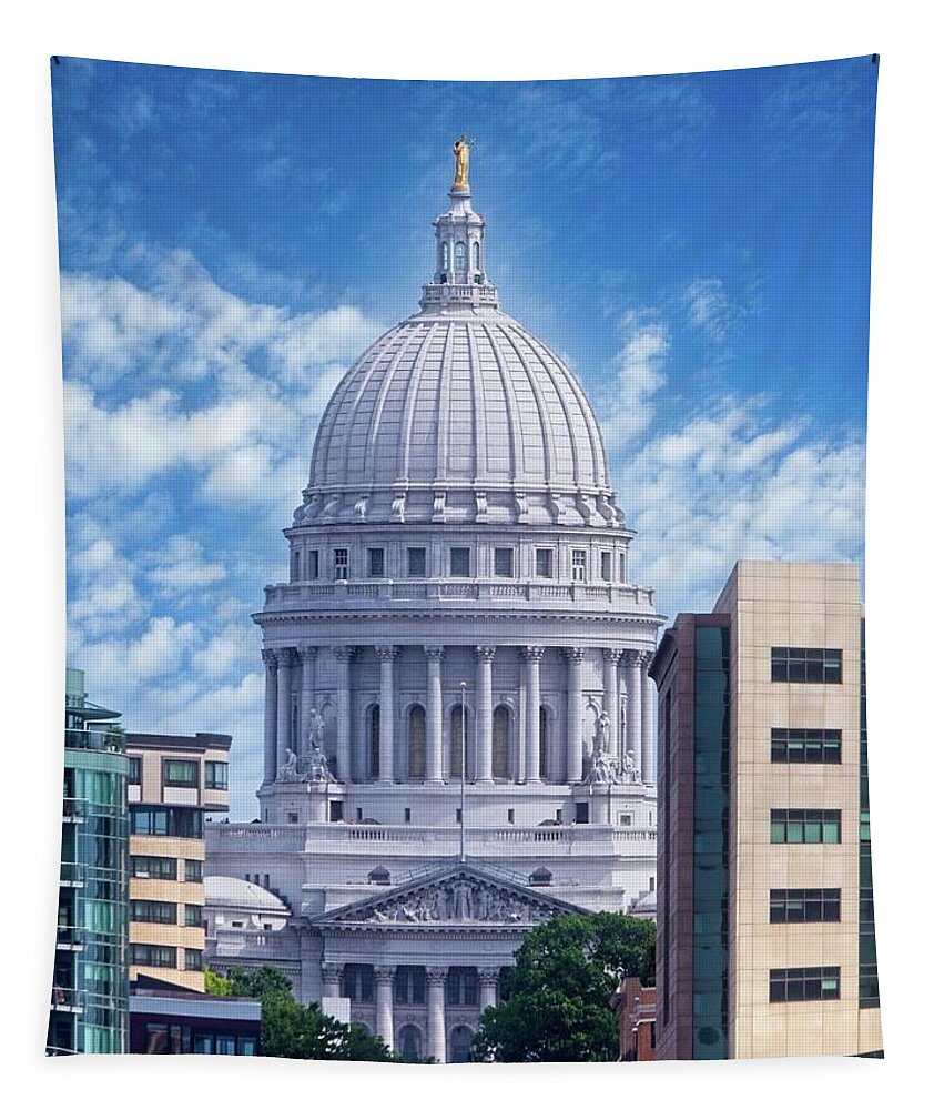 Madison Tapestry featuring the photograph Capitol, Madison, WI 6 by Steven Ralser