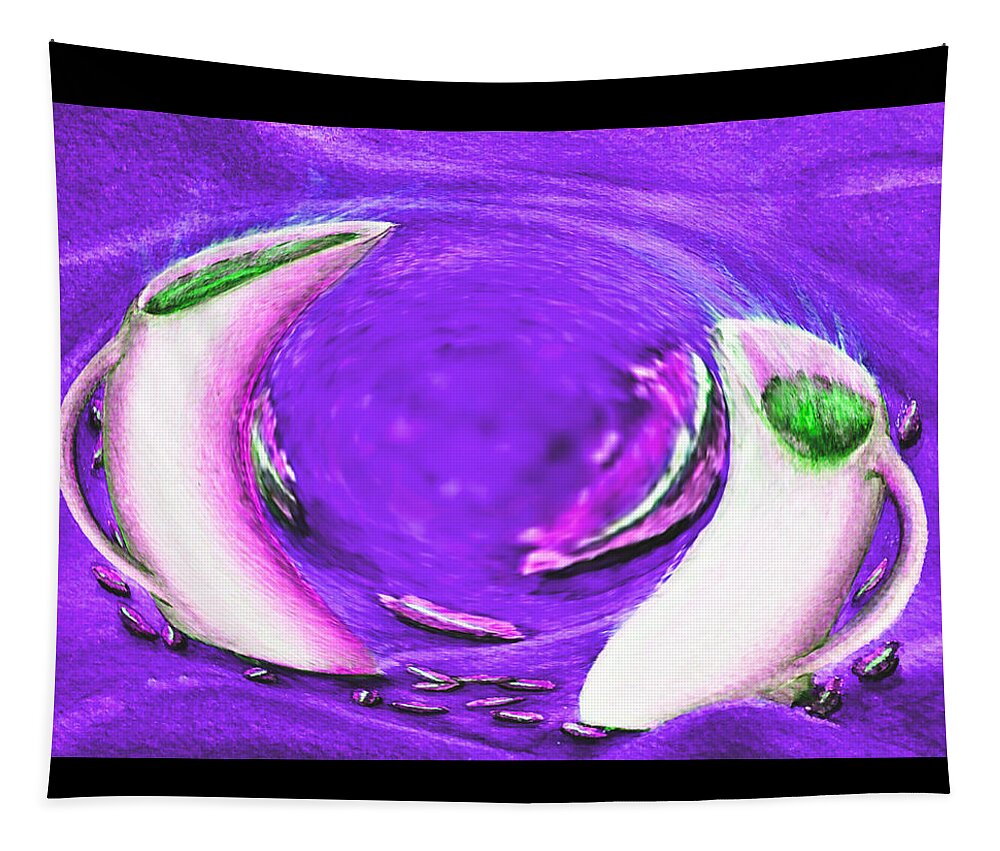 Abstract Tapestry featuring the digital art Cappuccino Tango - Purple by Ronald Mills