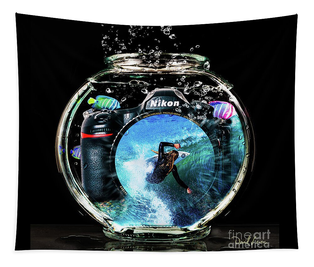 Breakthrough Photography Tapestry featuring the photograph Captured and Preserved in Camera and Fishbowl by David Levin