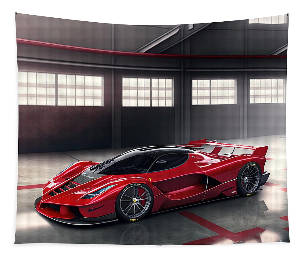 Ferrari Tapestry featuring the digital art Car Design Ferrari Series 1115-a by Carlos Diaz