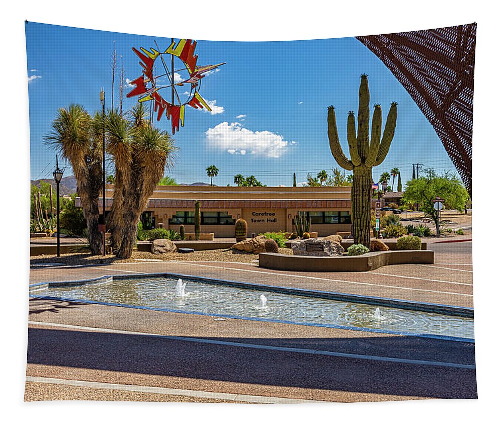 Carefree Tapestry featuring the photograph Carefree Desert Garden 2 by Lonnie Paulson