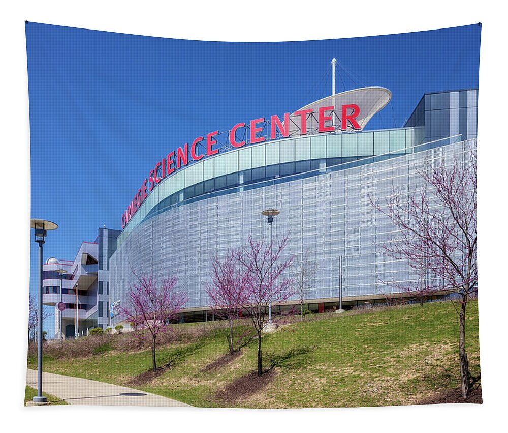 Carnegie Science Center Tapestry featuring the photograph Carnegie Science Center - Pittsburgh, PA by Susan Rissi Tregoning