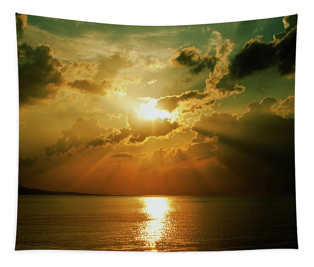 Sunset Tapestry featuring the photograph Carpe Diem by Andrew Paranavitana