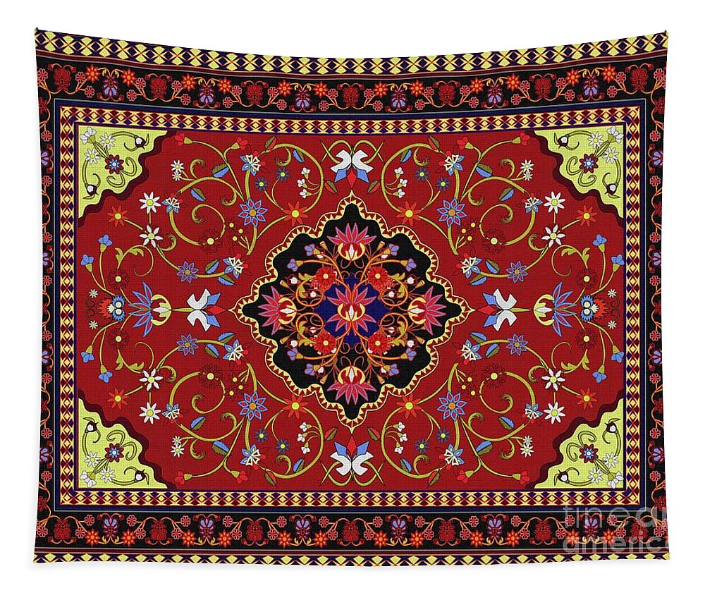 Carpet Tapestry featuring the digital art Carpet-10 by Mehran Akhzari