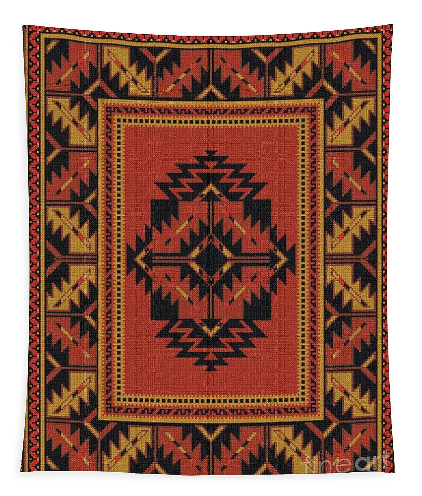 Rug Tapestry featuring the digital art Carpet - 158 by Mehran Akhzari