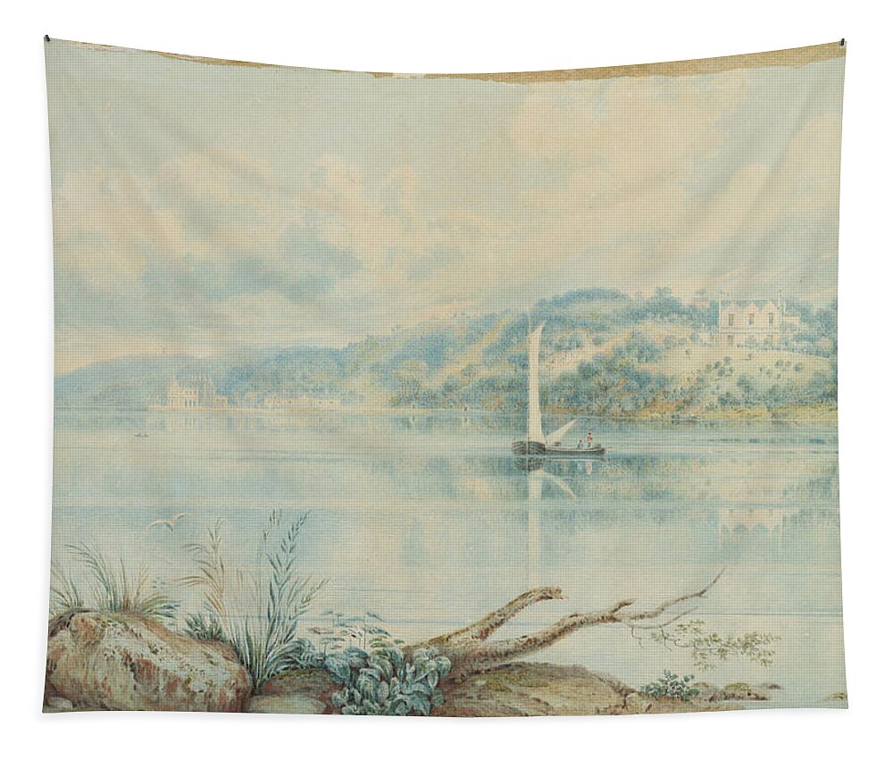 Nature Tapestry featuring the painting Carthona and Lindesay, Darling Point, from Clark Island, ca. 1844 by MotionAge Designs