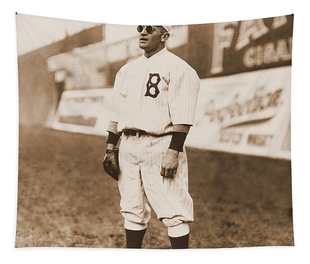 Casey Tapestry featuring the photograph Casey Stengel Brooklyn Dodgers - Sepia by David Hinds
