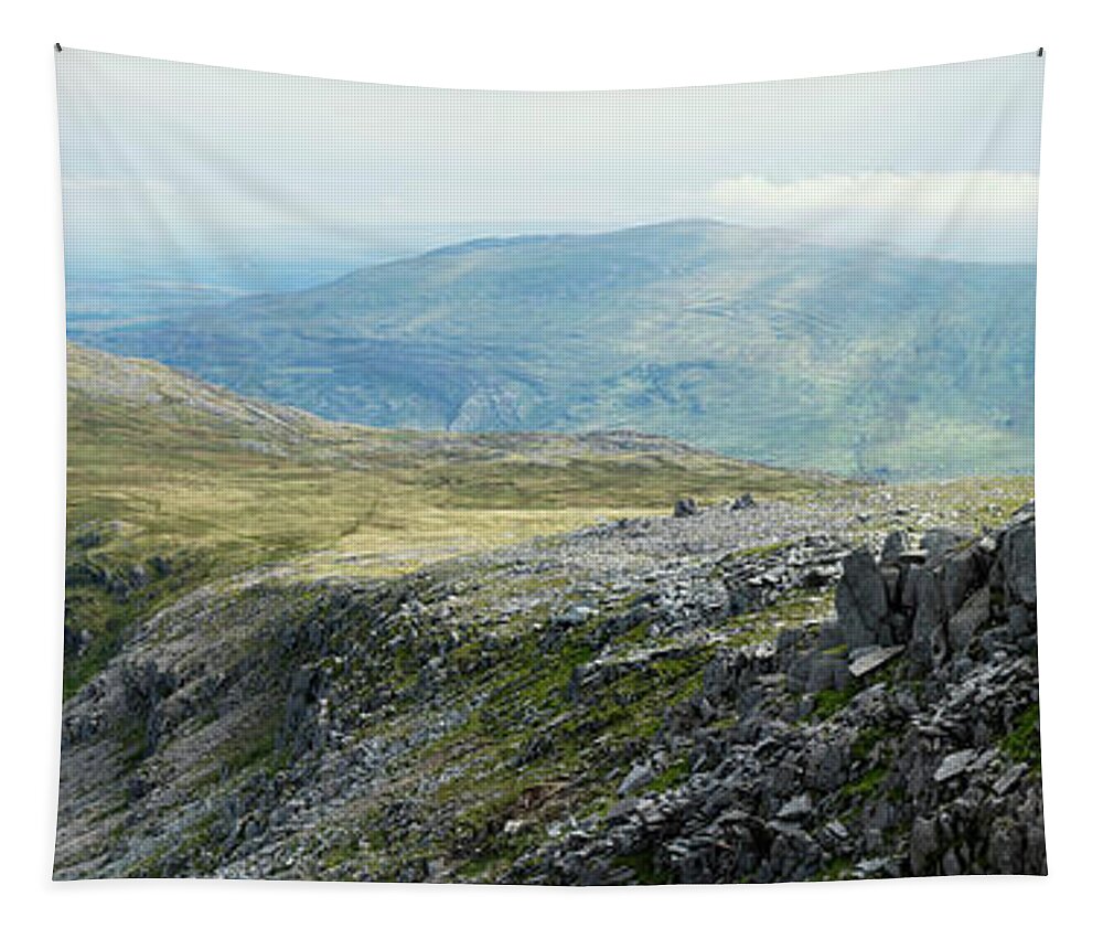 Panorama Tapestry featuring the photograph Castell y Gwynt Snowdonia National Park by Sonny Ryse
