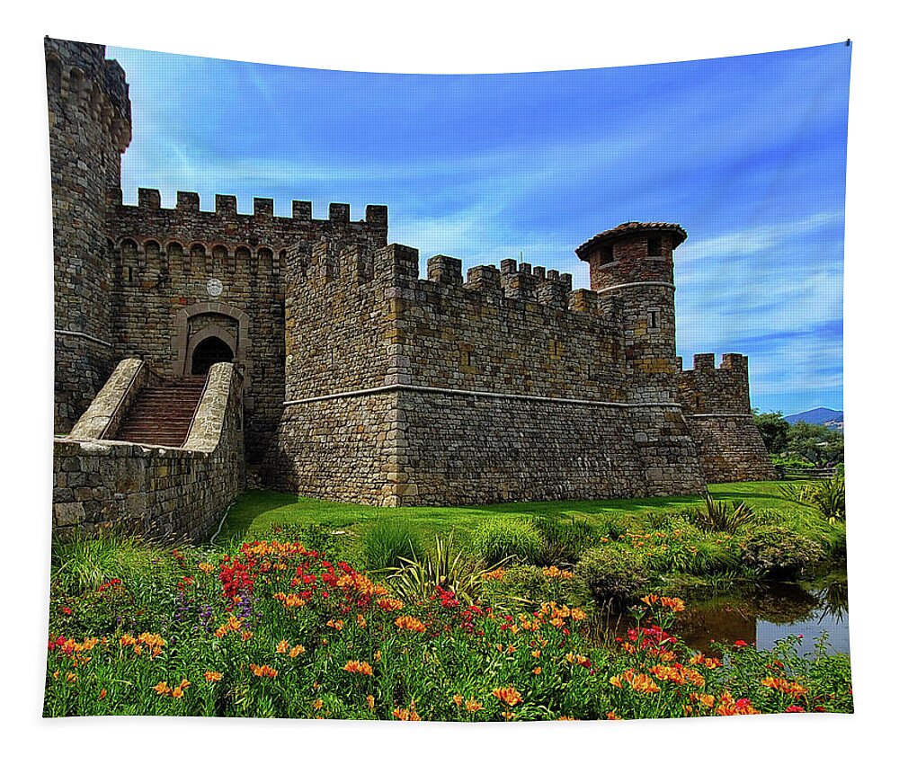 Castle Tapestry featuring the photograph Castello di Amorosa Winery by Harold Rau
