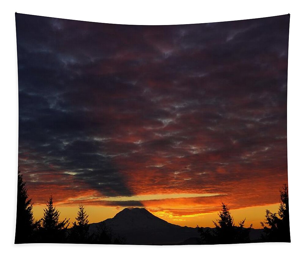 Mount Rainier Tapestry featuring the photograph Casting Shadows by Peter Mooyman
