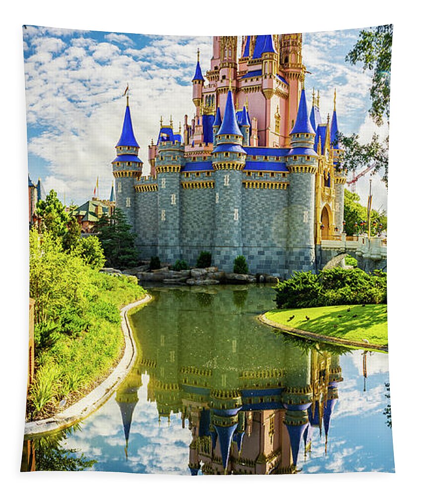 Florida Tapestry featuring the photograph Castle Reflection by Nick Zelinsky Jr